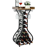 Wine holder Glass Storage Rack:Holds 14 Bottles,Strong Metal Structure