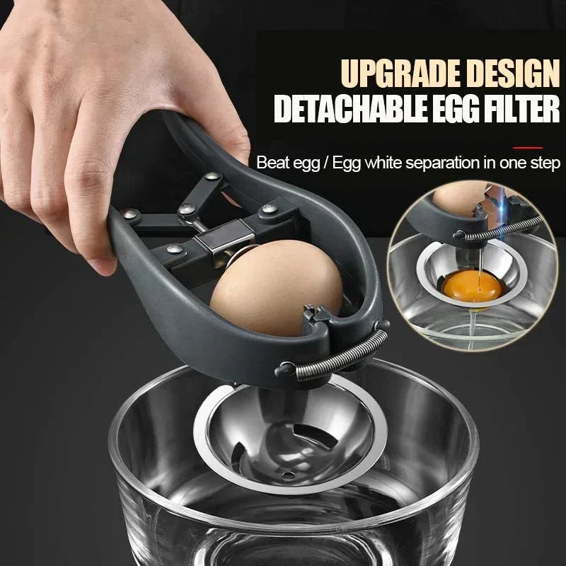 Efficient Stainless Steel Egg Opener & Separator – 2-in-1 Manual Egg Tool