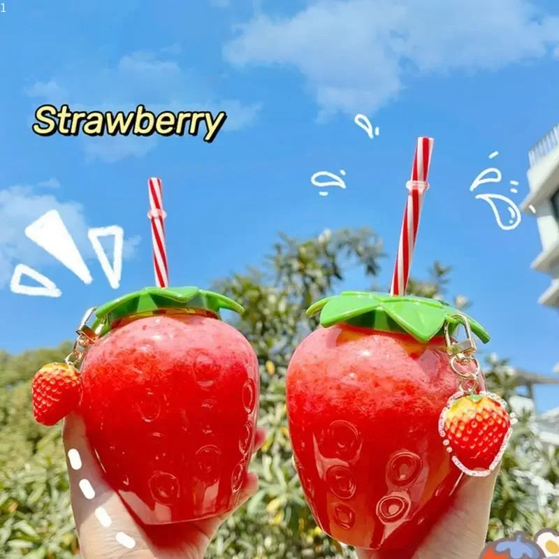 Strawberry Straw Water Bottle  Drinking Cup - Culinarywellbeing