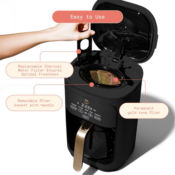 Programmable Touchscreen Coffee Maker, Black Sesame - Culinarywellbeing