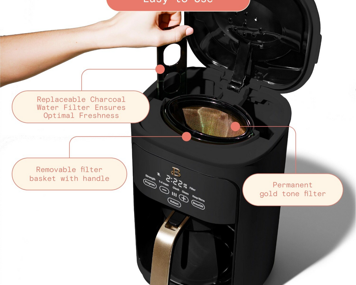 Programmable Touchscreen Coffee Maker, Black Sesame - Culinarywellbeing