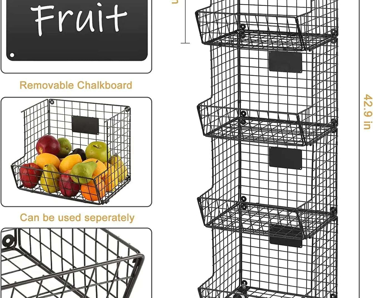 4-Tier Rolling Fruit Basket
