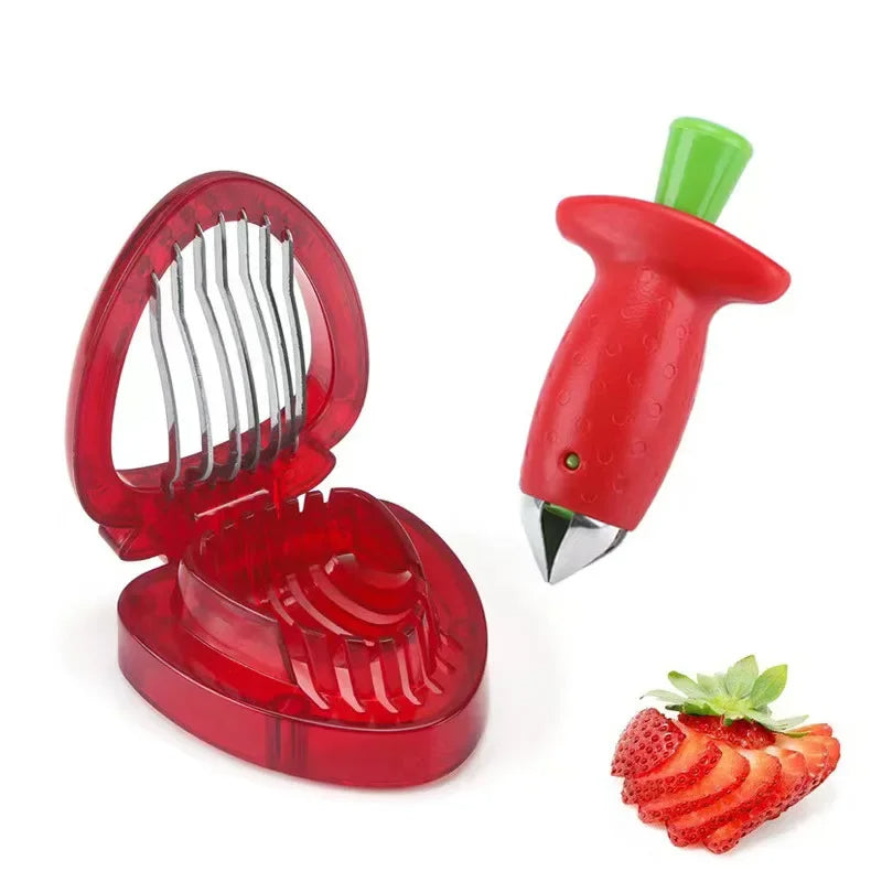 Strawberry slicer Strawberry corer Strawberry peeler Stem remover Creative melon and fruit slicer - Culinarywellbeing