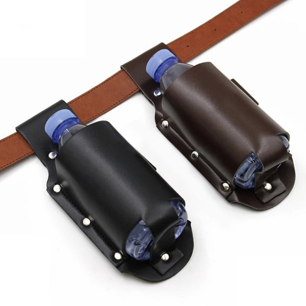 Versatile 3D Printed PU Leather Beer Holster - Portable Waist Bottle Holder for 12 Oz. Beverages