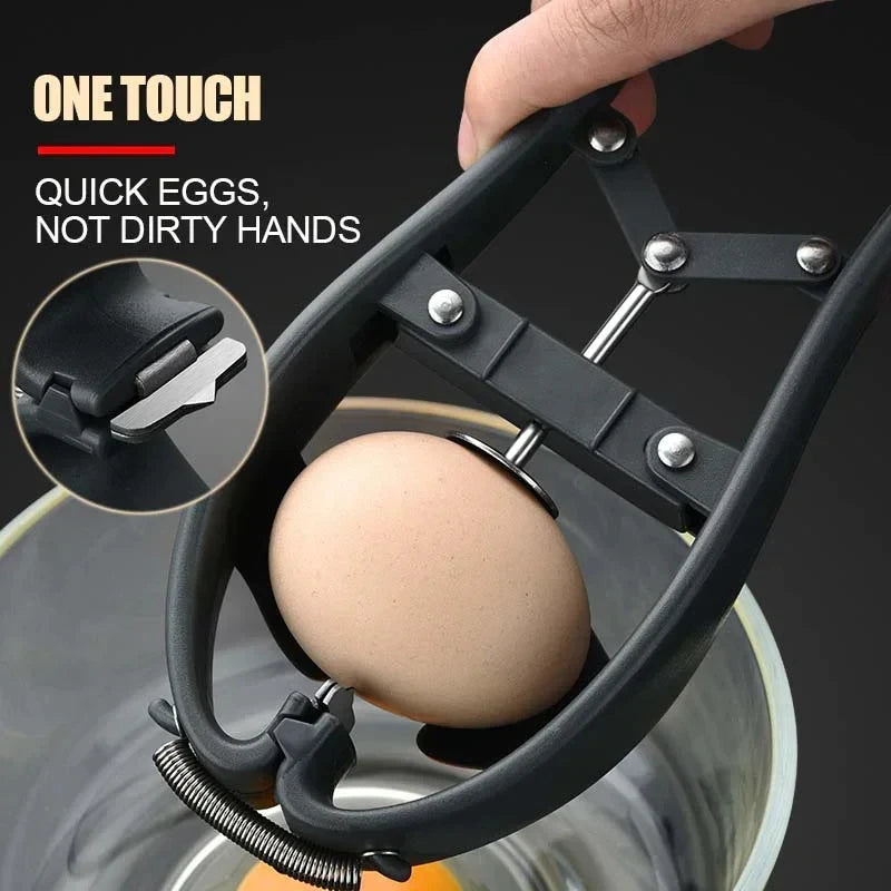 Efficient Stainless Steel Egg Opener & Separator – 2-in-1 Manual Egg Tool