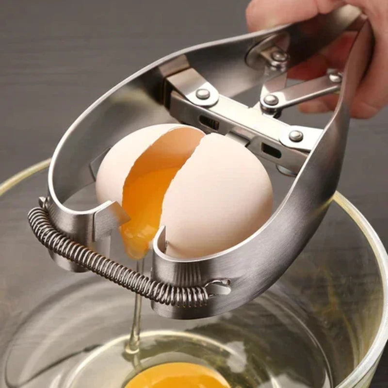 Efficient Stainless Steel Egg Opener & Separator – 2-in-1 Manual Egg Tool