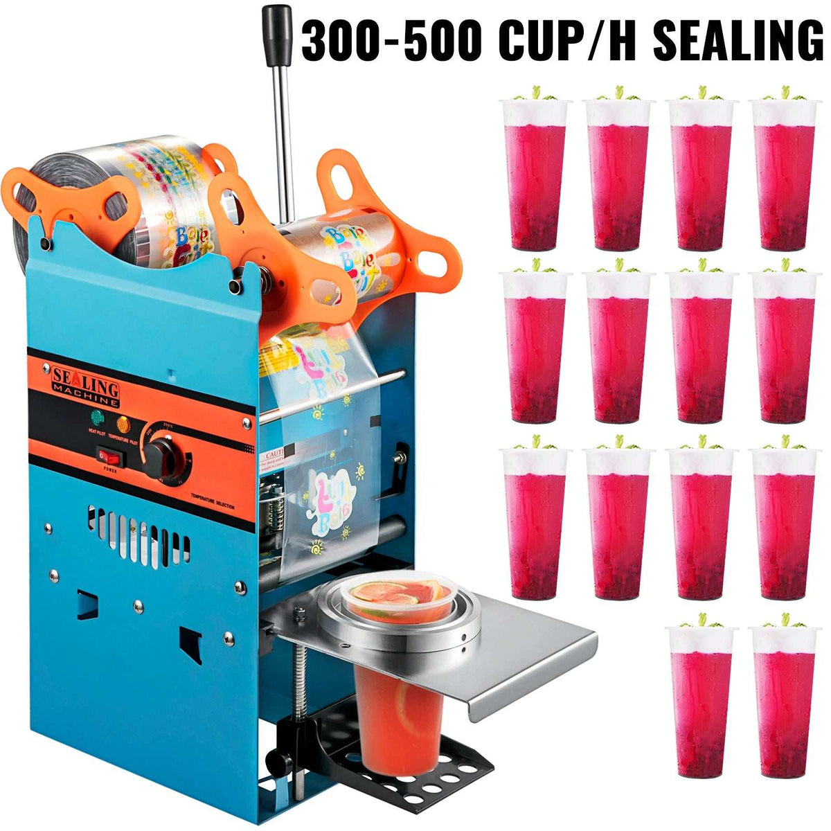 Cup sealer Manual Sealing Machine: 90/95 mm Cups, Carbon Steel,500 Cup