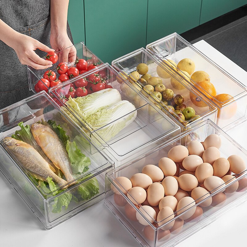 Refrigerator storage box drawer type kitchen fresh-keeping box food-grade egg box vegetable special arrangement storage box - Culinarywellbeing