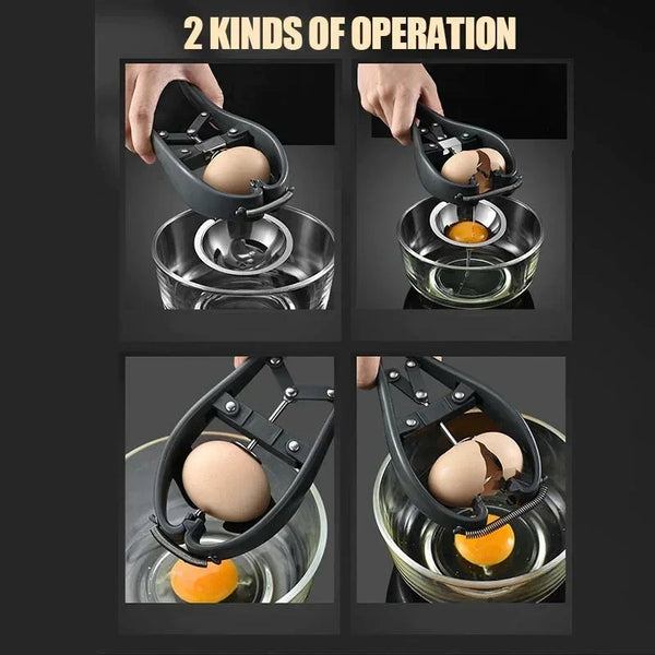 Efficient Stainless Steel Egg Opener & Separator – 2-in-1 Manual Egg Tool