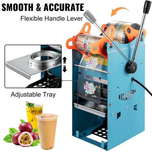 Cup sealer Manual Sealing Machine: 90/95 mm Cups, Carbon Steel,500 Cup