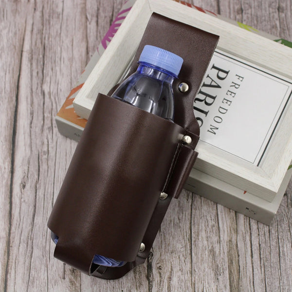 Versatile 3D Printed PU Leather Beer Holster - Portable Waist Bottle Holder for 12 Oz. Beverages