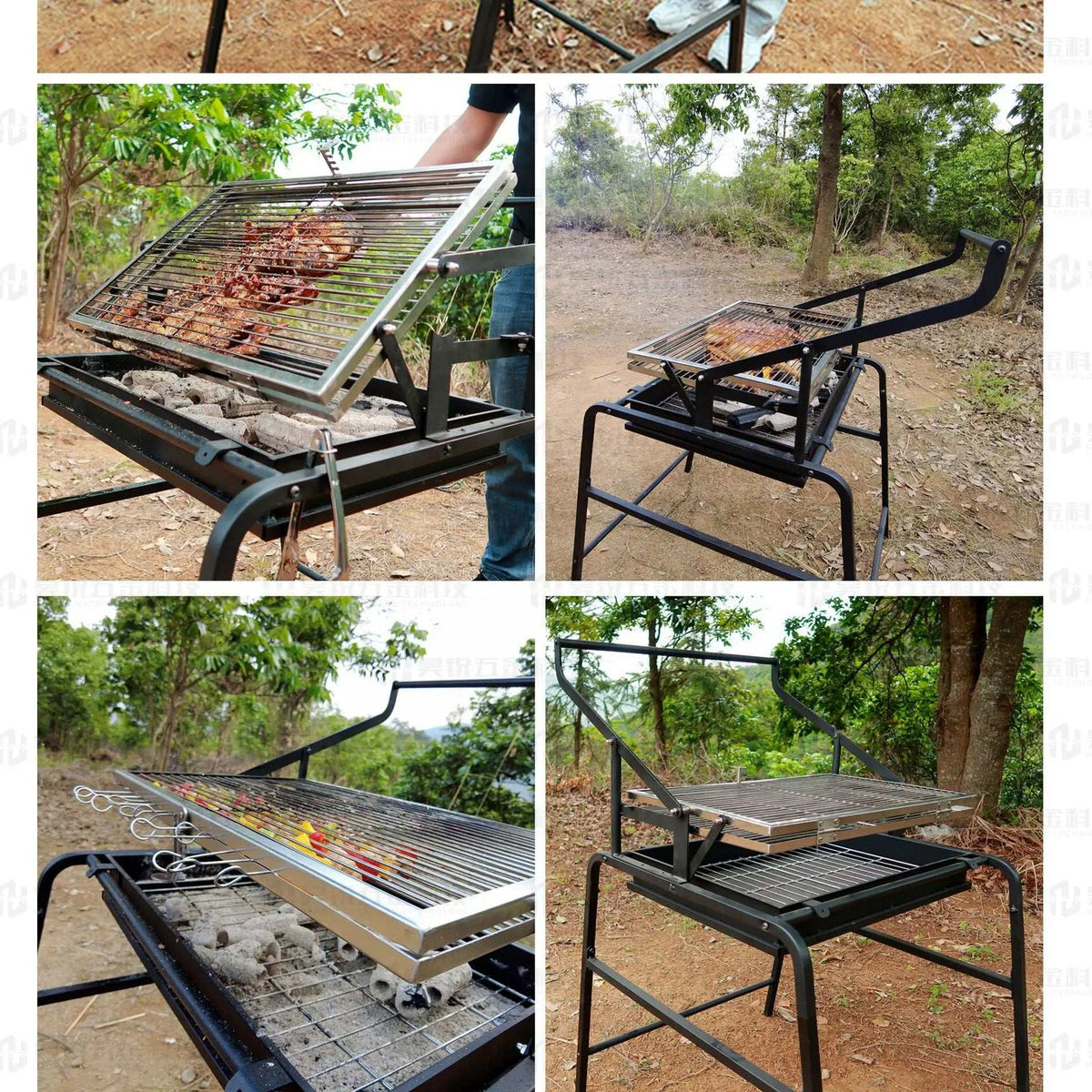 BBQ Grill Outdoor Charcoal Flipping & Rotating BBQ Grill Mesh Frame!!!