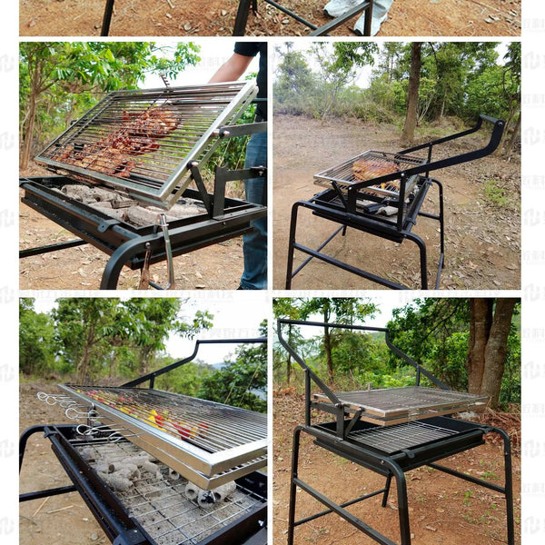 BBQ Grill Outdoor Charcoal Flipping & Rotating BBQ Grill Mesh Frame!!!