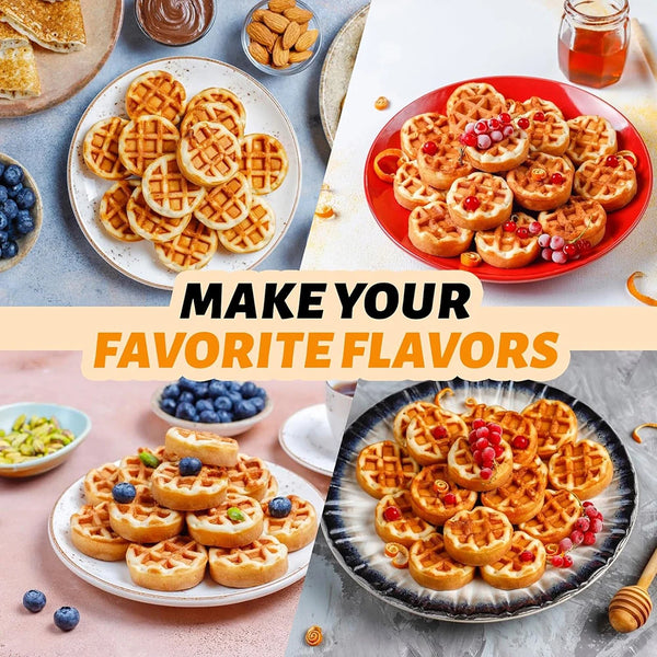 🍽️ Mini Waffle Maker - 8 x 2'' Tiny Waffle Cooking Machine with Nonstick Surface - Quick Heat-Up 🍽️