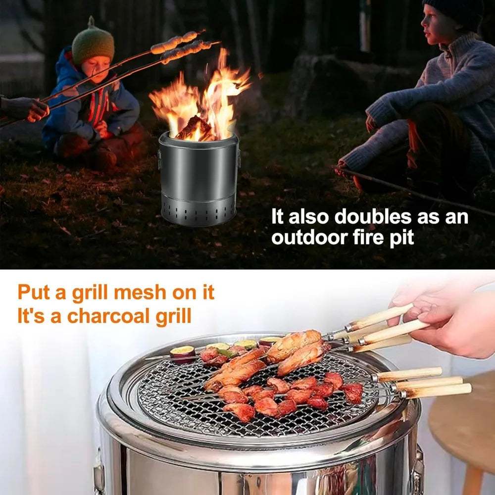 portable charcoal grill-Smokeless Grill Stainless Steel,BBQ & Fire Pit