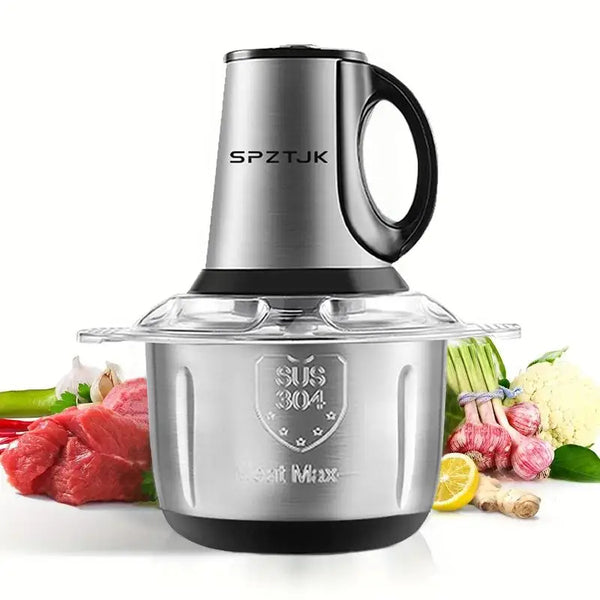 Electric Meat Grinder - 4 Bi-Level Blades, Mixer Grinder, Garlic Chopper - 60W Power