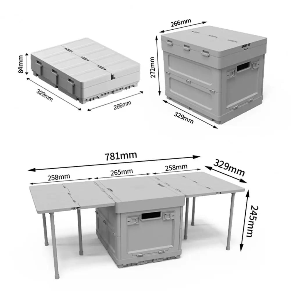 Folding Table Large Capacity Storage Container Portable Function Parking Warning Sign