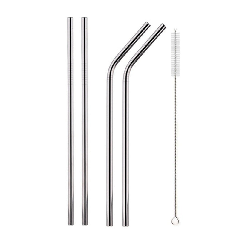 Rainbow Color Reusable Metal Straws Set with Cleaner Brush 304 Stainless Steel Drinking Straw Milk Drinkware Bar Party Accessory - TheWellBeing1