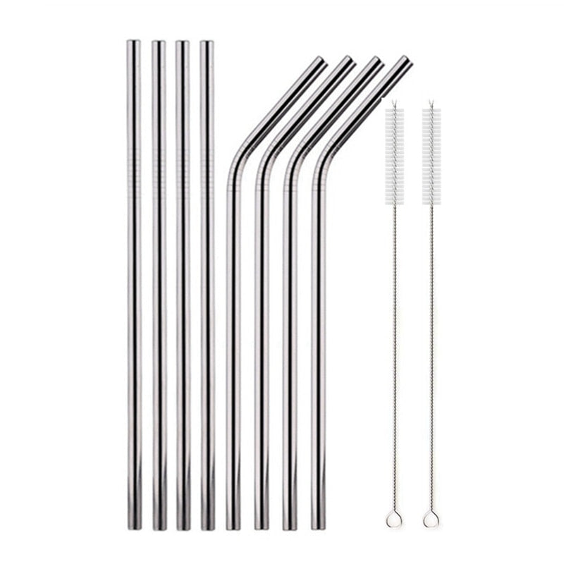 Metal drinking straws With Cleaner Brush 304 Stainless Steel