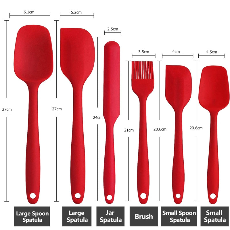 TheWellBeing™ 6-Piece Silicone Spatula Set - Nonstick, Heat-Resistant Spatulas for Cooking, Baking, and Mixing - Culinarywellbeing