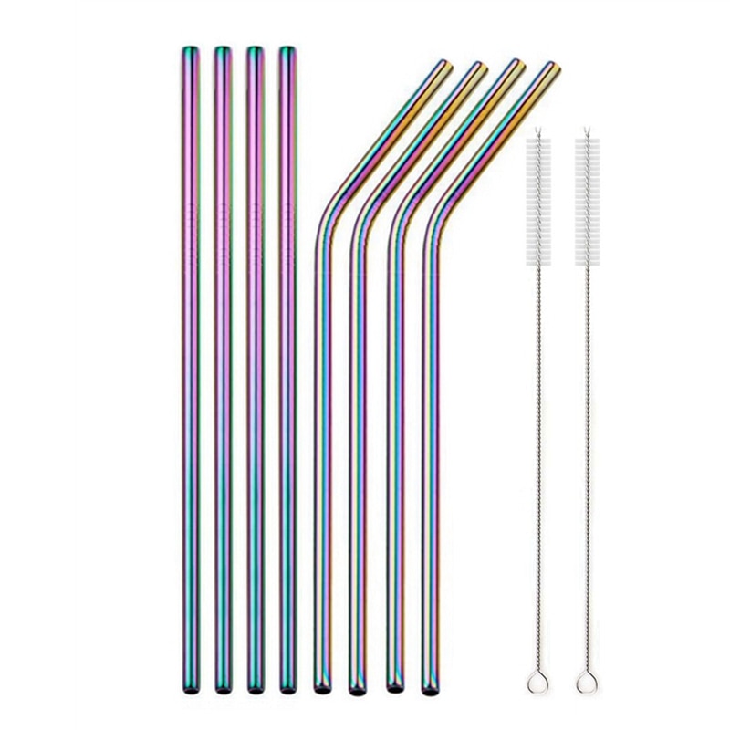 Metal drinking straws With Cleaner Brush 304 Stainless Steel