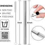 Stainless Steel Drinking Straws Set Bar Boba Straight Straw Tubes - Culinarywellbeing