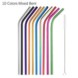 RMetal drinking straws With Cleaner Brush 304 Stainless Steel