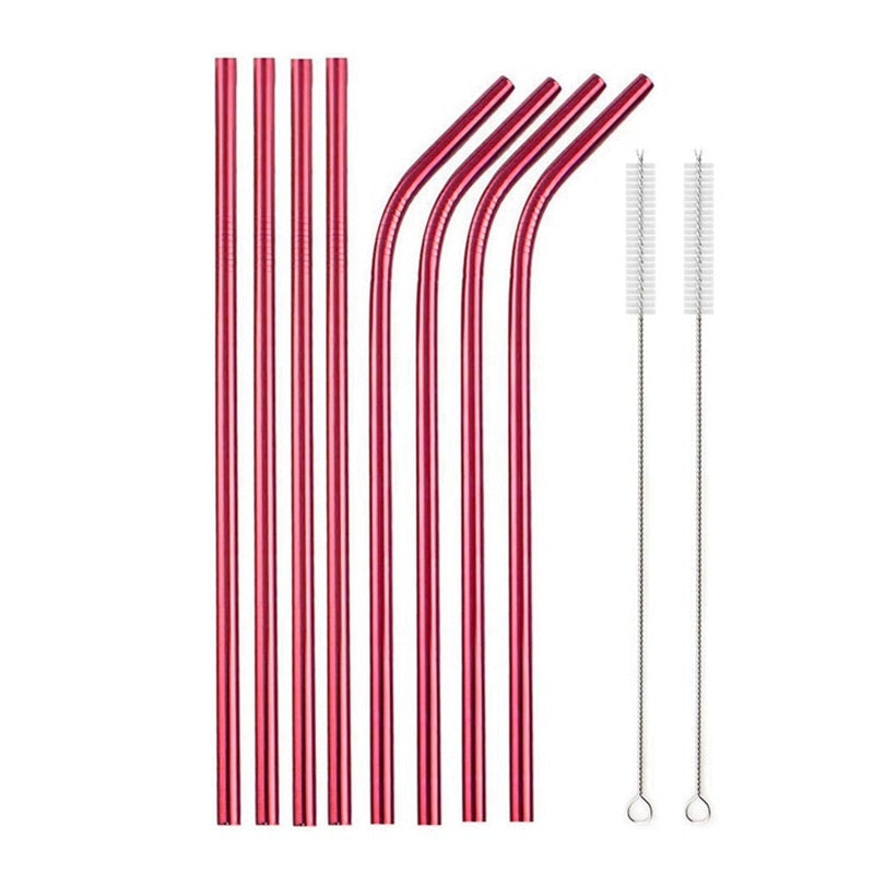 Metal drinking straws With Cleaner Brush 304 Stainless Steel