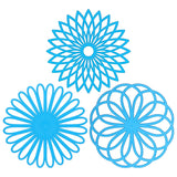 Silicone trivet mats with geometric flower design, heat-resistant and non-slip table protectors.