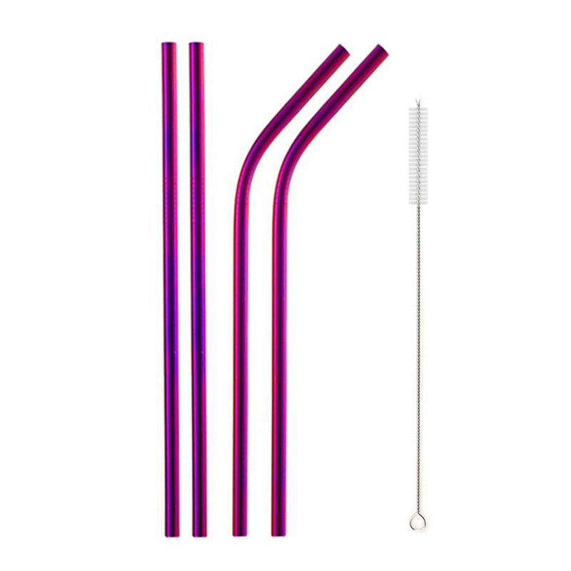 Metal drinking straws With Cleaner Brush 304 Stainless Steel