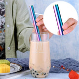 Metal Boba Straws with 2 Brush 304 Stainless Steel Straws Set Bar Drinking Bent Straw - Culinarywellbeing