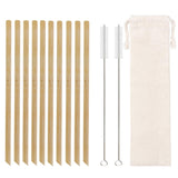 10Pcs Natural Bamboo Straw 20cm Reusable Drinking Straws with Cleaning Brush Eco-friendly Bamboo Cocktail Straws Bar Accessory - TheWellBeing1