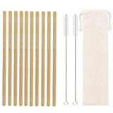 10Pcs Natural Bamboo Straw 20cm Reusable Drinking Straws with Cleaning Brush Eco-friendly Bamboo Cocktail Straws Bar Accessory - TheWellBeing1