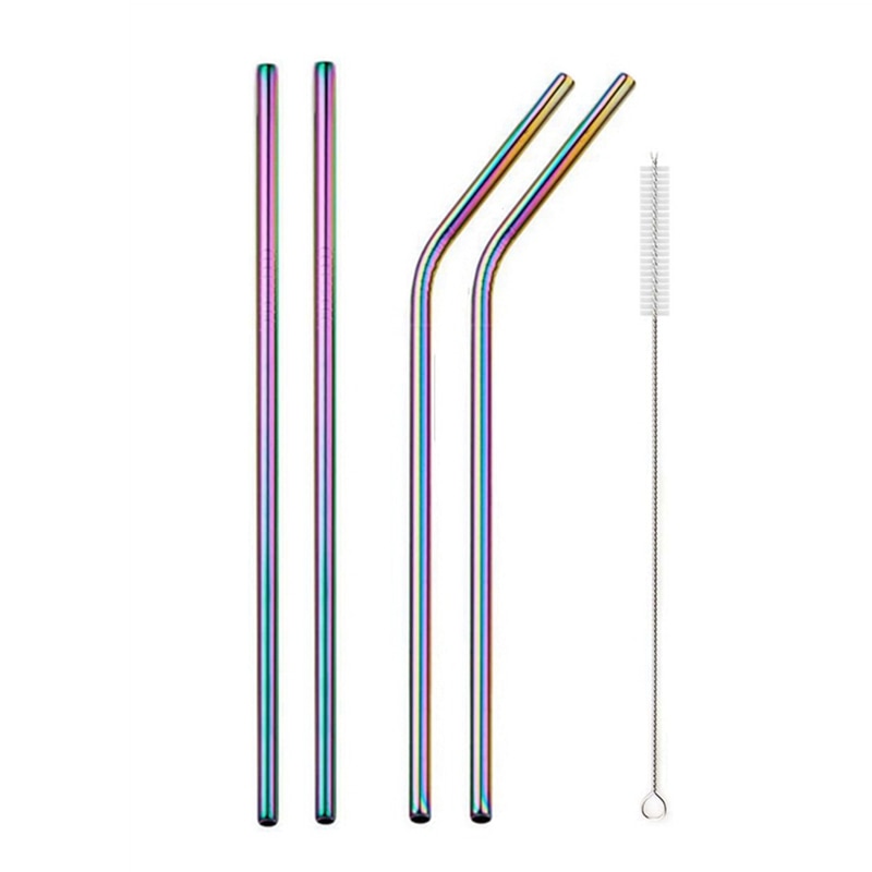 Metal drinking straws With Cleaner Brush 304 Stainless Steel