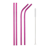 Rainbow Color Reusable Metal Straws Set with Cleaner Brush 304 Stainless Steel Drinking Straw Milk Drinkware Bar Party Accessory - TheWellBeing1