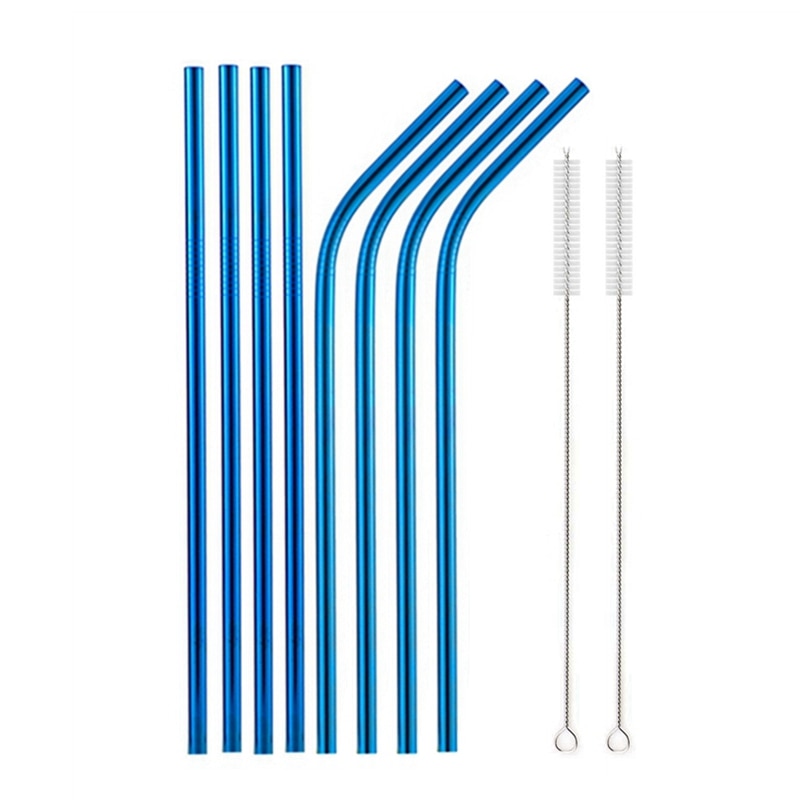 Metal drinking straws With Cleaner Brush 304 Stainless Steel