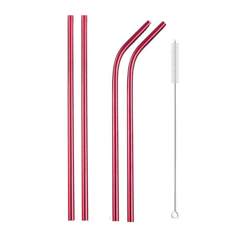 Metal drinking straws With Cleaner Brush 304 Stainless Steel