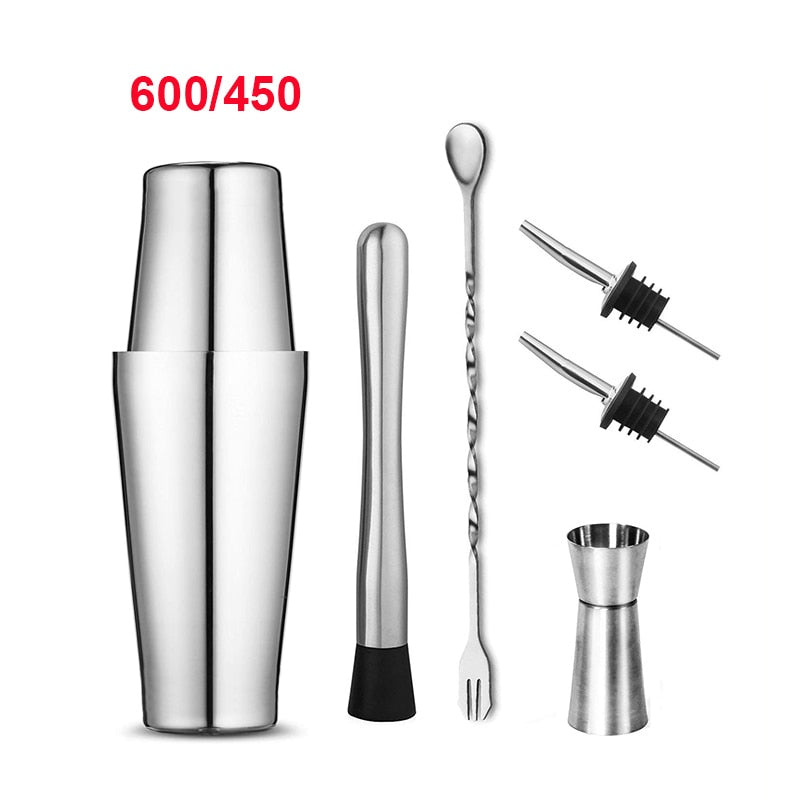 Stainless Steel Cocktail Shaker Mixer Wine Martini Boston Shaker For Bartender Drink Party Bar Tools 550ML/750ML - TheWellBeing1