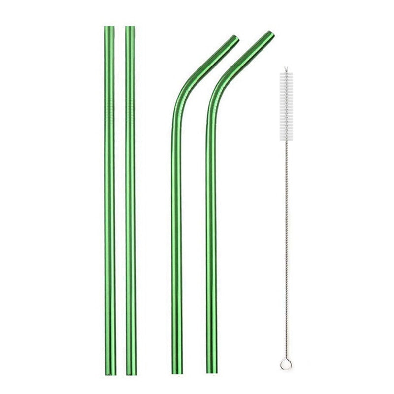 Metal drinking straws With Cleaner Brush 304 Stainless Steel