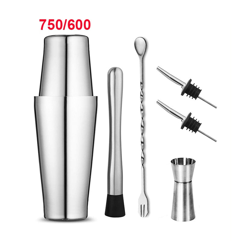 Stainless Steel Cocktail Shaker Mixer Wine Martini Boston Shaker For Bartender Drink Party Bar Tools 550ML/750ML - TheWellBeing1