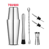 Stainless Steel Cocktail Shaker Mixer Wine Martini Boston Shaker For Bartender Drink Party Bar Tools 550ML/750ML - TheWellBeing1