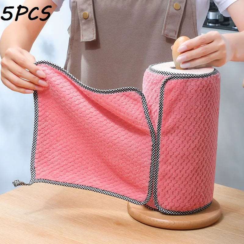 Dish towel, dish cloth, kitchen rag, non-stick oil, thickened table cleaning cloth, absorbent scouring pad