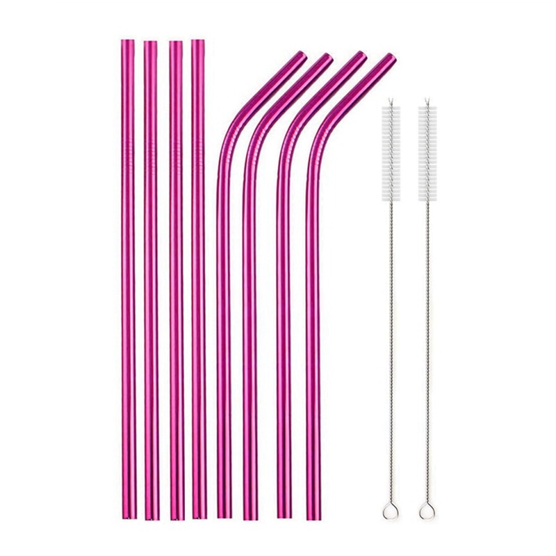 Metal drinking straws With Cleaner Brush 304 Stainless Steel