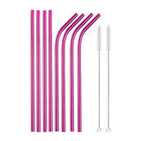 Rainbow Color Reusable Metal Straws Set with Cleaner Brush 304 Stainless Steel Drinking Straw Milk Drinkware Bar Party Accessory - TheWellBeing1