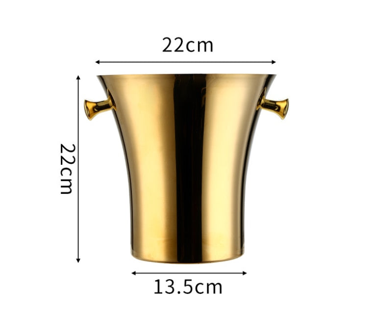 Noble Luxury ice bucket 304 Stainless steel golden hammer pattern Beer bucket Daily Party ice red wine champagne Bowl barrel - TheWellBeing1