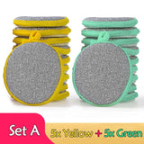 Dual-Sided Dishwashing Sponge: Household Kitchen Cleaning Tool