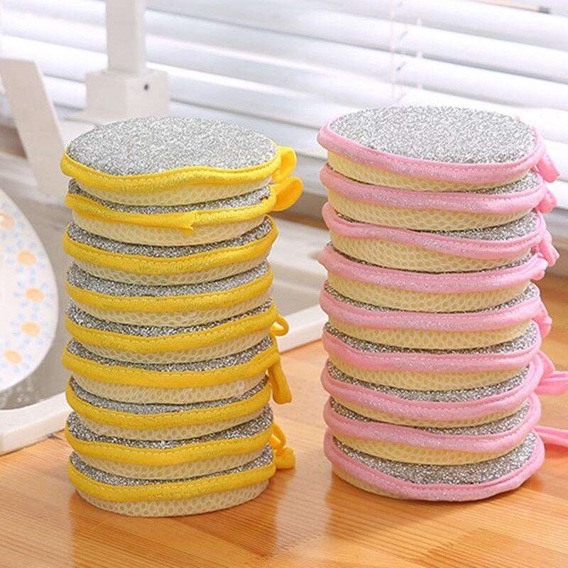 Dual-Sided Dishwashing Sponge: Household Kitchen Cleaning Tool