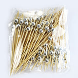 Bamboo Cocktail Picks Pearl  Skewers Wooden Cocktail Picks Fruit Pick 