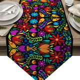 Colorful Mexico Abstract Flower Modern Table Runner Cotton Linen Tablecloth Wedding Party Dinner Coffee Table Decoration Cloth - TheWellBeing1