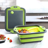 Folding Cutting Board Multifunctional Collapsible Sink Drain Basket Washable Vegetables Strainer Kitchen Dish Storage Organizer - TheWellBeing1